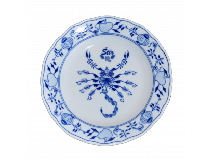 Zwiebelmuster Sternzeichen Horoskop Platte Skorpion 24cm Original Bohemia Porzellan Dubi Karlsbader 