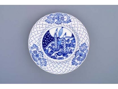Cibulák Talíř  Výroční 1993 reliéfní závěsný 18cm Originál Český porcelán Dubí