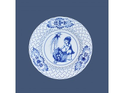 Zwiebelmuster Plate Anniversary 2018 embossed hanging 18cm Original Blue Onion Pattern Bohemia from Dubi 