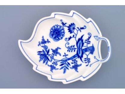 GRÜN  Zwiebelmuster Blattschale 19cm Original Bohemia Porzellan Dubi Karlsbader 