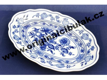 GRÜN  Zwiebelmuster Ovale Schüssel 20cm Original Bohemia Porzellan Dubi Karlsbader