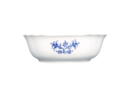 GRÜN  Zwiebelmuster Quadratische Salatschüssel 26cm Italienisch Original Bohemia Porzellan Dubi Karlsbader