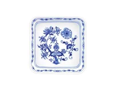 ZELENÝ Cibulák Misa šalátová štvorhranná hladká nízka 21 x 21 cm Originálny Český Porcelán Dubí 