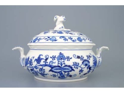 GREEN  Zwiebelmuster Round vegetable bowl 2l with lid without cutout Original Blue Onion Pattern Bohemia from Dubi