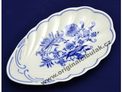 GRÜN  Zwiebelmuster Muschelschale 23cm Original Bohemia Porzellan Dubi Karlsbader