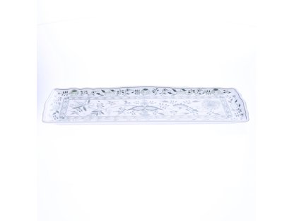 GRÜN  Zwiebelmuster Quadratisches Tablett 45 x 16 cm Original Bohemia Porzellan Dubi Karlsbader