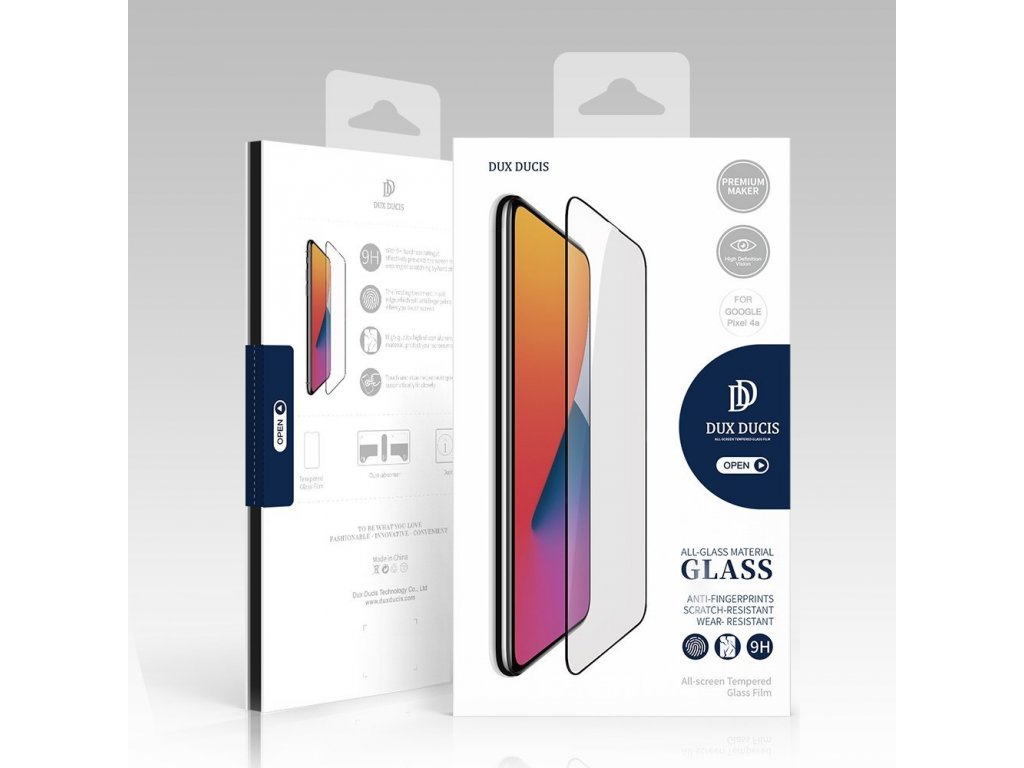 10D Tempered Glass odolné 9H tvrzené sklo přes celou obrazovku s rámečkem Google Pixel 4A černé (vhodné do pouzdra)