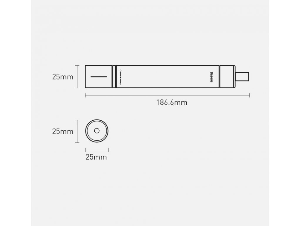 2v1 LED baterka do auta / bezpečnostní kladívko pro rozbití skla šedé (CRSFH-B0A)