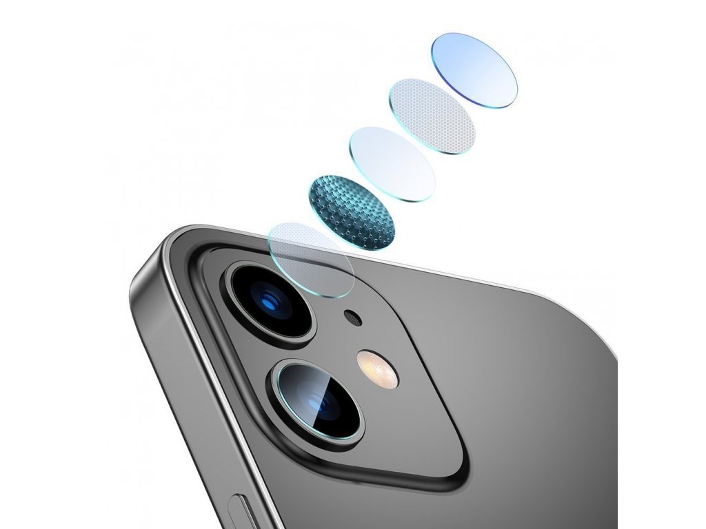 2x 0,25 mm tvrzené sklo 9H pro zadní kameru fotoaparátu pro iPhone 12 / iPhone 12 mini - transparentní (SGAPIPH54N-JT02)