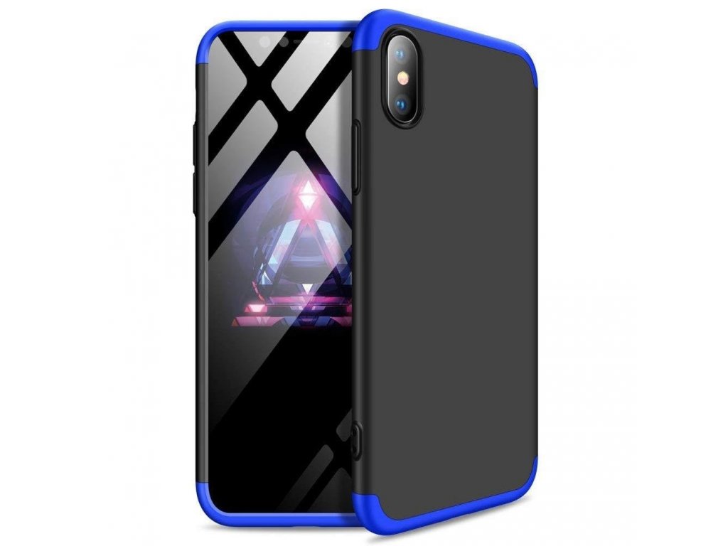 360 Protection Case pouzdro na přední i zadní část telefonu iPhone XR černo/modré