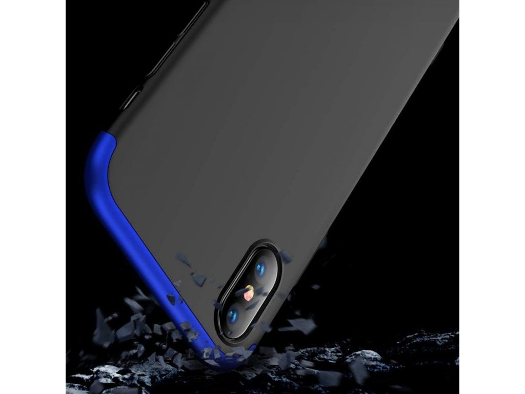 360 Protection Case pouzdro na přední i zadní část telefonu iPhone XR černo/modré