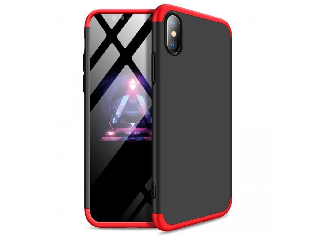 360 Protection Case pouzdro na přední i zadní část telefonu iPhone XS Max černo/červené