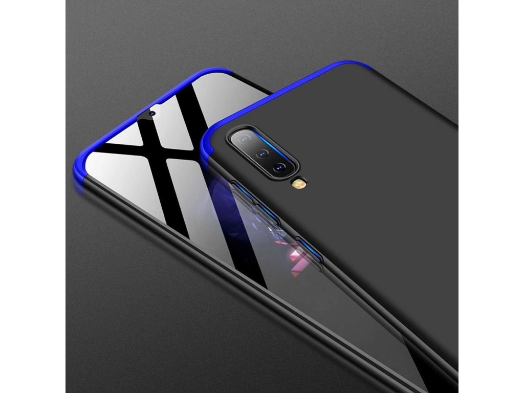 360 Protection Case pouzdro na přední i zadní část telefonu Samsung Galaxy A50 černo-modré