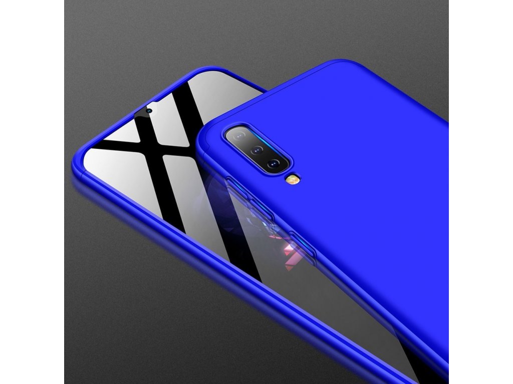 360 Protection Case pouzdro na přední i zadní část telefonu Samsung Galaxy A70 modré