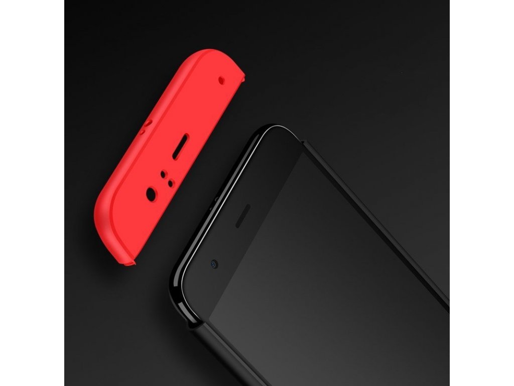 360 Protection Case pouzdro na přední i zadní část telefonu Xiaomi Mi 6 černo/červené