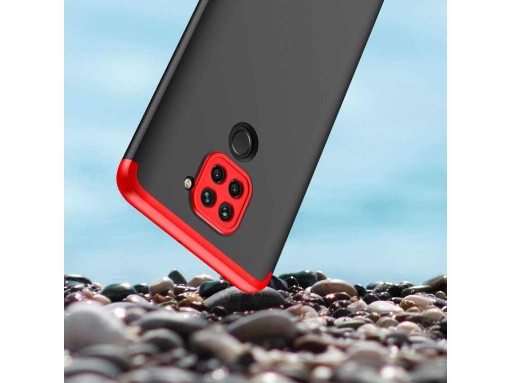 360 Protection Case pouzdro na přední i zadní část telefonu Xiaomi Redmi 10X 4G / Xiaomi Redmi Note 9 černo/červené