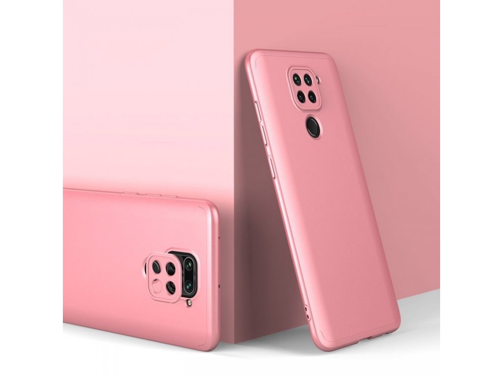 360 Protection Case pouzdro na přední i zadní část telefonu Xiaomi Redmi 10X 4G / Xiaomi Redmi Note 9 černo/červené