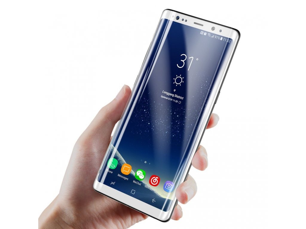 3D Arc tvrzené sklo s rámem přes celý displej Samsung Galaxy Note 8 G950 bílé