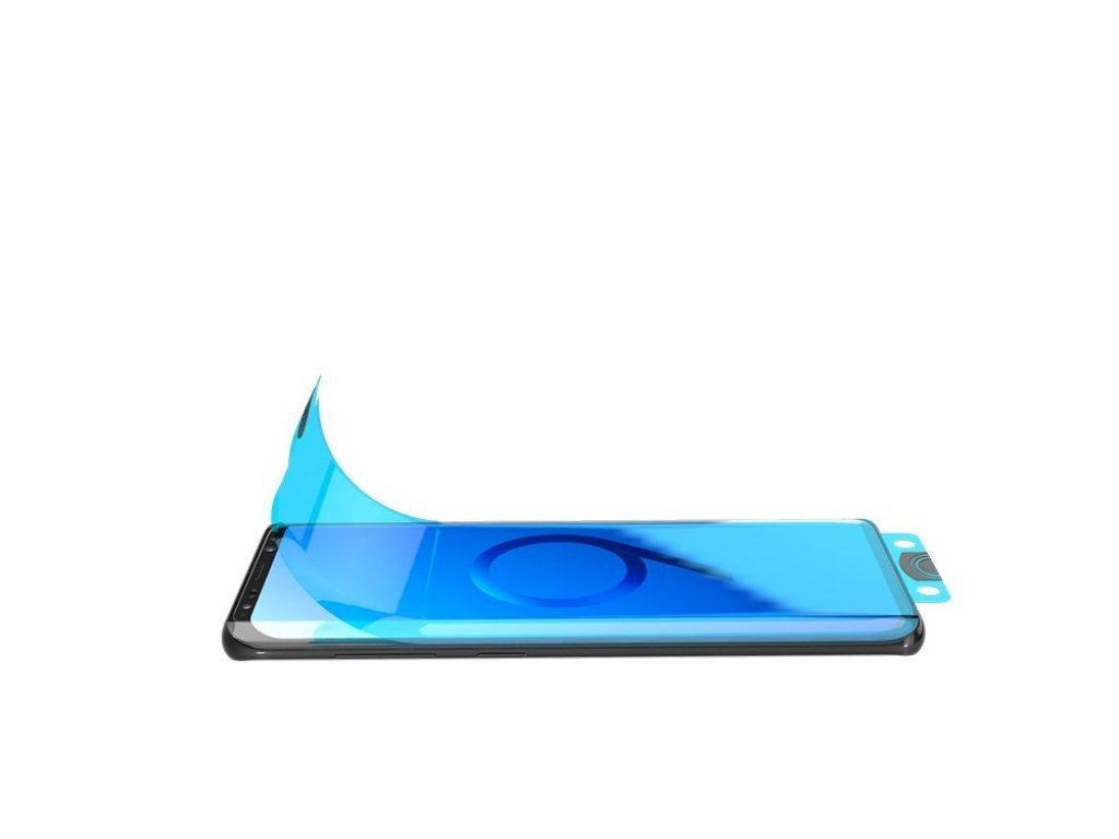 3D Edge Nano Flexi Glass skleněná fólie / tvrzené sklo na celý displej s rámem Samsung Galaxy S20 Plus černé (in-display fingerprint sensor friendly)