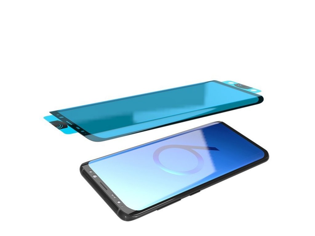 3D Edge Nano Flexi Glass skleněná fólie / tvrzené sklo na celý displej s rámem Samsung Galaxy S20 Plus černé (in-display fingerprint sensor friendly)