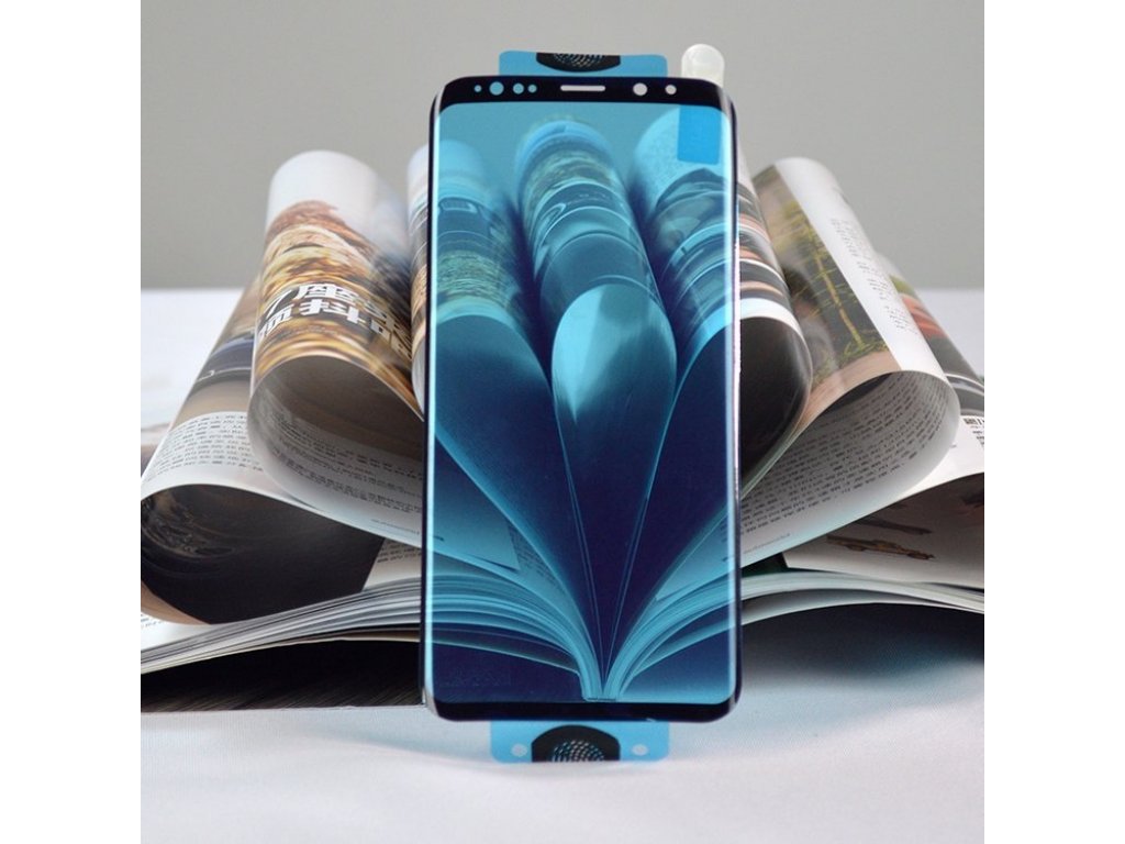 3D Edge Nano Flexi Glass skleněná fólie / tvrzené sklo na celý displej s rámem Samsung Galaxy S20 Plus černé (in-display fingerprint sensor friendly)