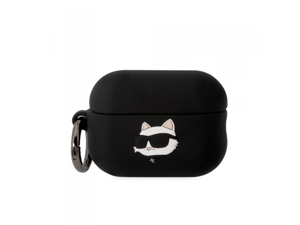 3D Logo NFT Choupette Head Silikonové Pouzdro pro Airpods Pro 2 - černé