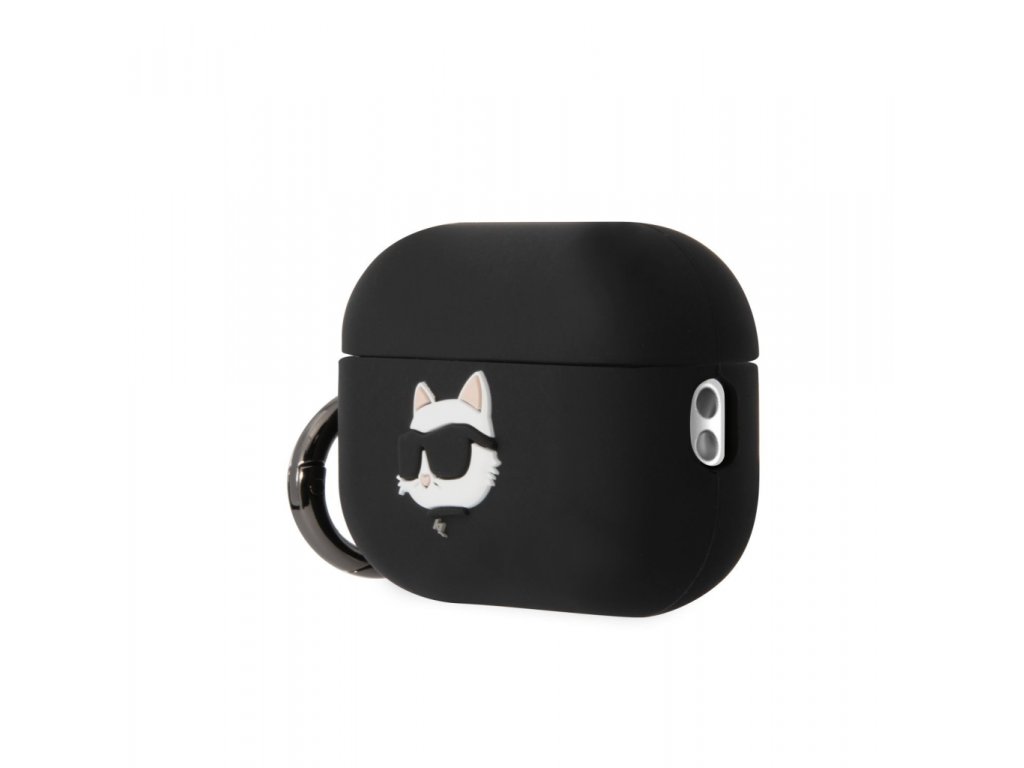 3D Logo NFT Choupette Head Silikonové Pouzdro pro Airpods Pro 2 - černé