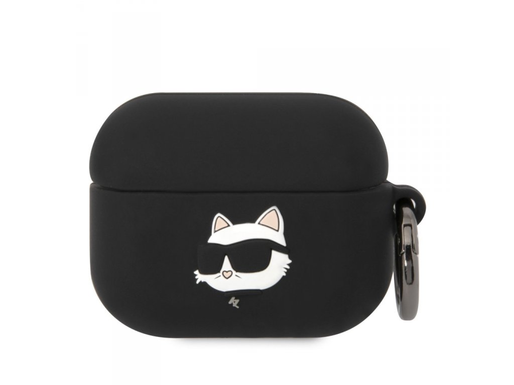 3D Logo NFT Choupette Head Silikonové Pouzdro pro Airpods Pro - černé