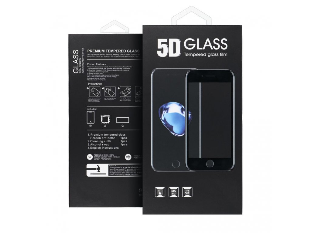 5D Full Glue Tempered Glass - for iPhone 15 Plus black