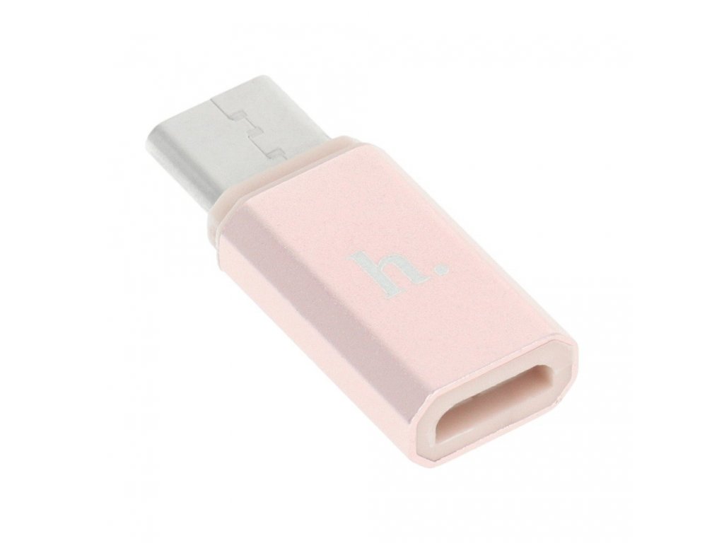 Adaptér HOCO Micro USB - Type C růžově zlatý
