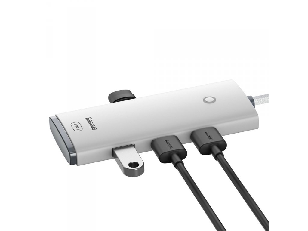 Adaptér HUB USB Type C - 4x USB 3.0 25cm - bílý 25cm (WKQX030302)