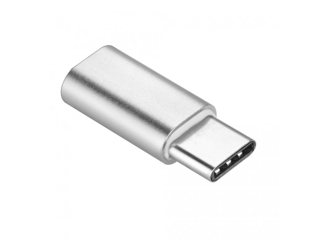 Adaptér nabíječky Micro USB - USB Typ C [PA-30] stříbrný