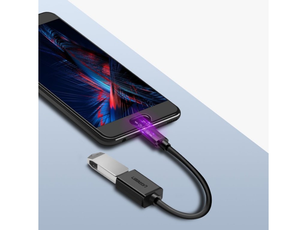 Adaptér OTG z USB 3.0 na USB-C černý (30701)