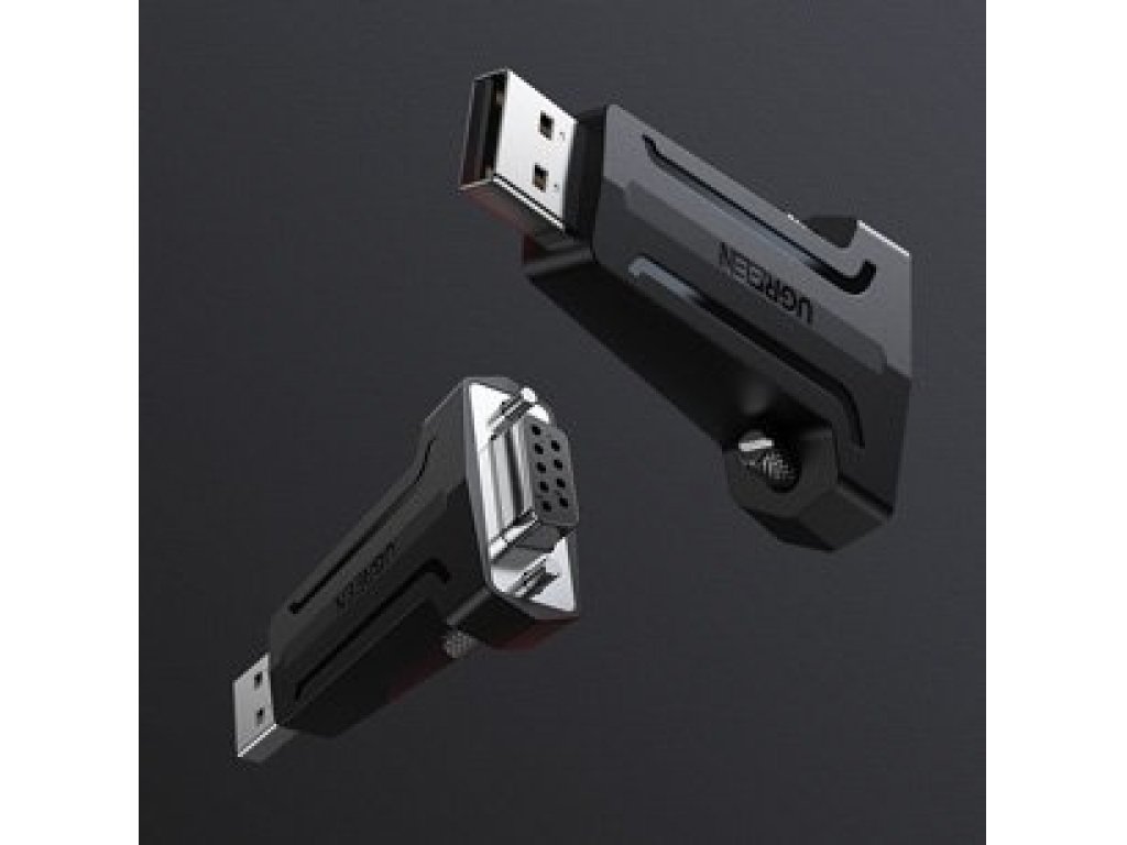 Adaptér převodník DB9 RS-232 - USB černý (80111 CM326)