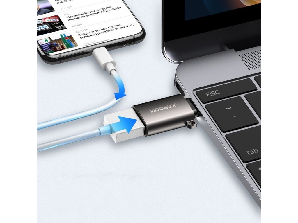 Adaptér USB 3.2 Gen 1 (samec) - USB-C (samice) černý (S-H151 Black)