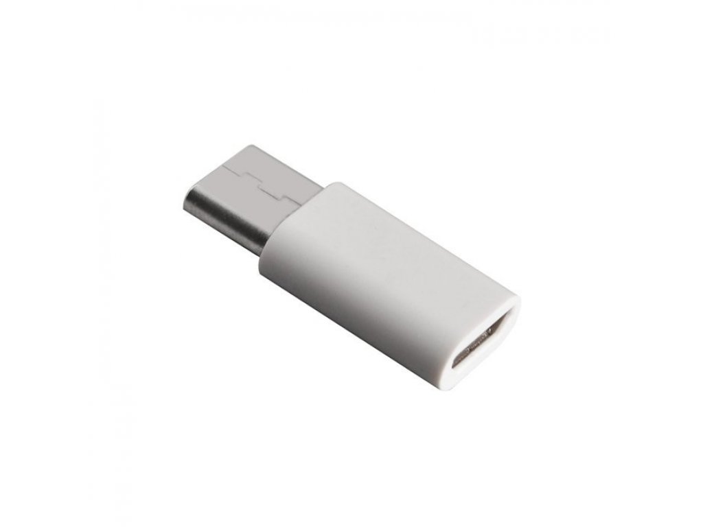 Adaptér z micro USB na USB Type-C bílý