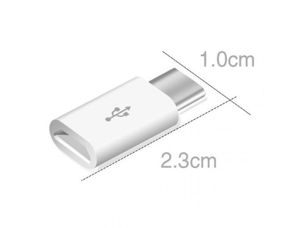 Adaptér z micro USB na USB Type-C bílý