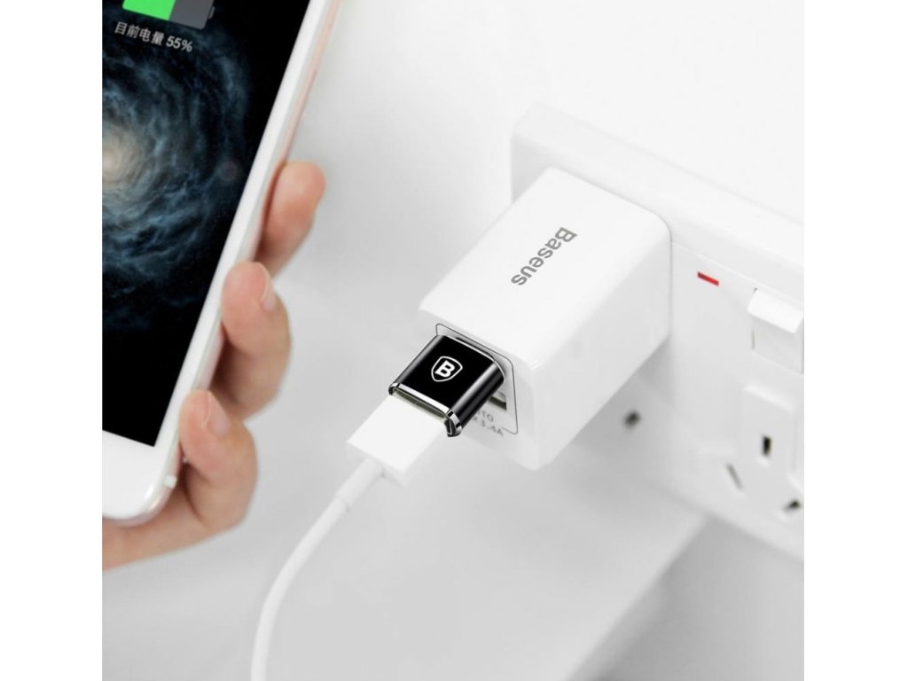 Adaptér z USB na USB Type-C černý