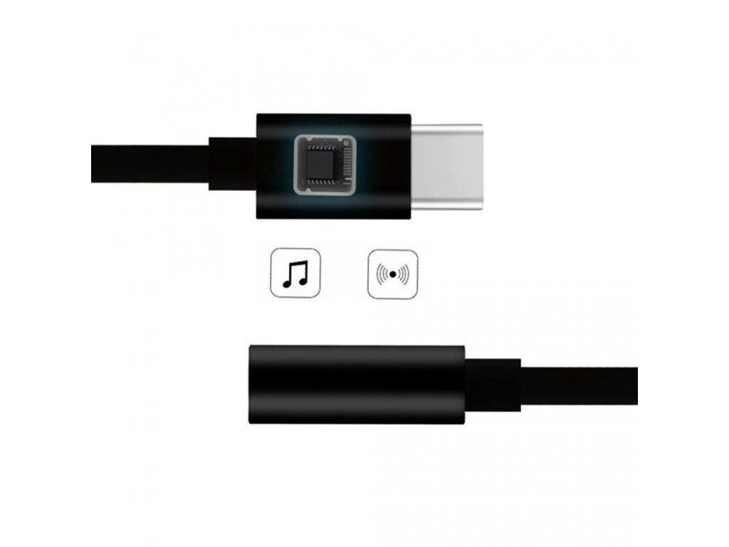 Adaptér z USB Typ C na audio 3.5 mini jack bílý