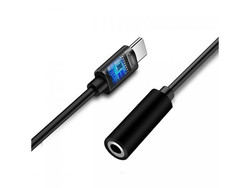 Adaptér z USB Typ C na audio 3.5 mini jack černý