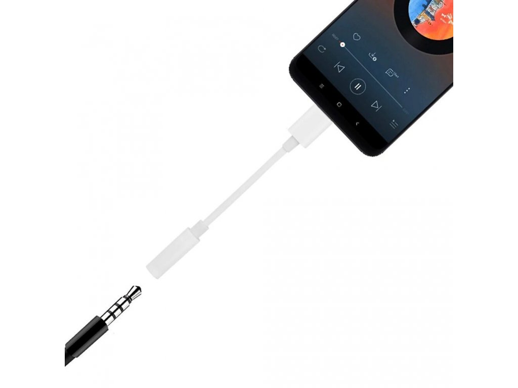 Adaptér z USB Typ C na audio 3.5 mini jack černý