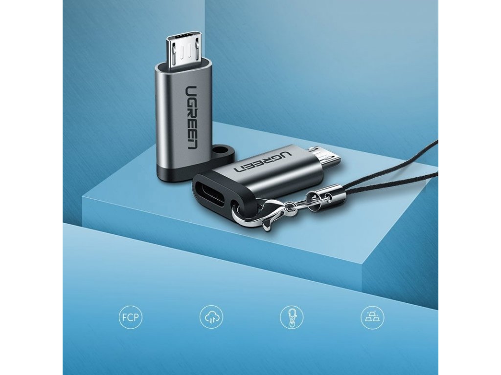 Adaptér z USB Typ C na micro USB šedý (50590)