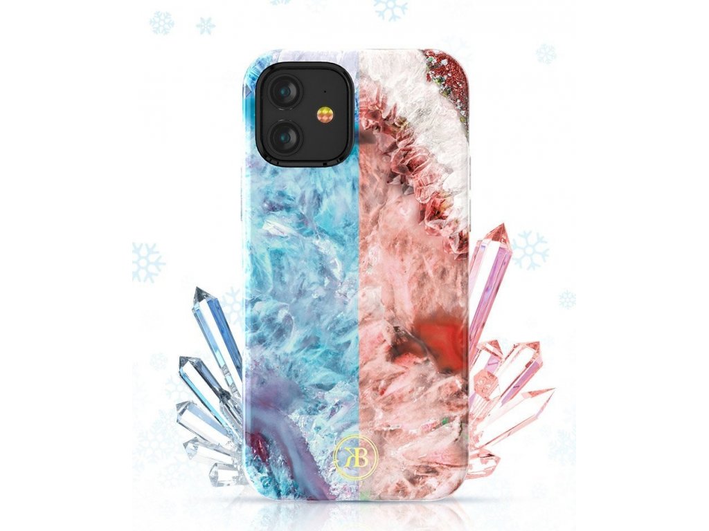 Agate Series elegantní pouzdro s potiskem achát iPhone 12 Mini modré