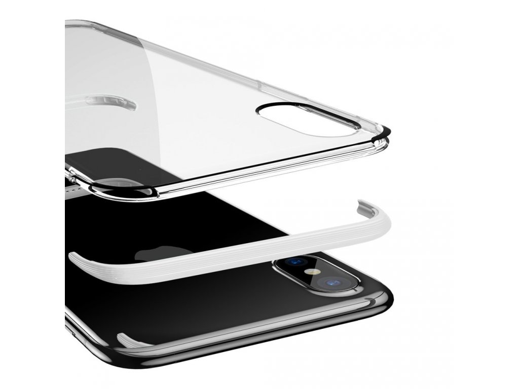 Armor Case průsvitné pouzdro se zesíleným rámem iPhone X bílé