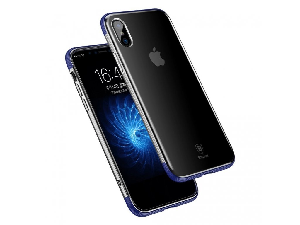 Armor Case průsvitné pouzdro se zesíleným rámem iPhone X modré