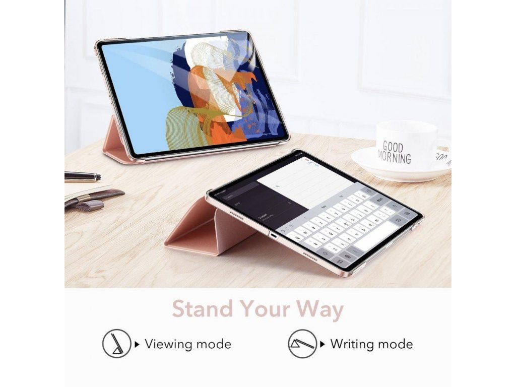 ASCEND TRIFOLD A TVRZENÉ SKLO pro IPAD PRO 11 2021 ROSE GOLD