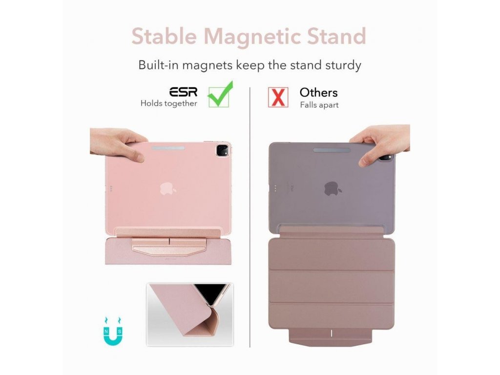 ASCEND TRIFOLD A TVRZENÉ SKLO pro IPAD PRO 11 2021 ROSE GOLD