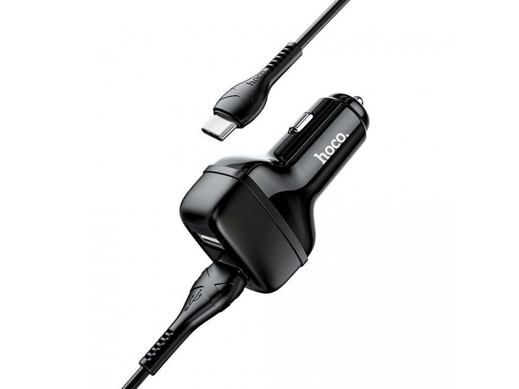 Autonabíječka HOCO 2xUSB + kabel Type C 2,4A Leader Z36 - černá