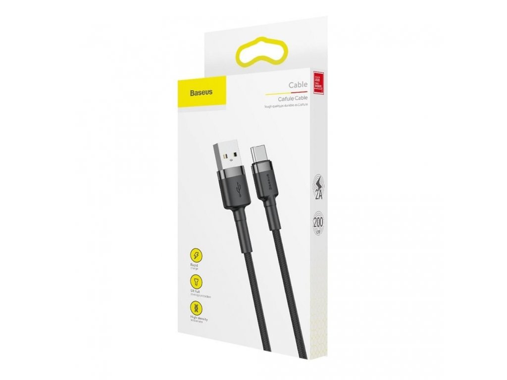 BASEUS kabel USB na USB-C 2A CATKLF-UG1 3m šedo-černý