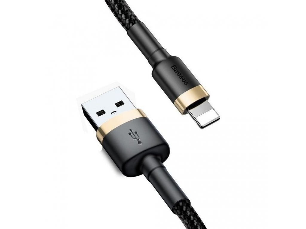 BASEUS kabel USB a Apple Lightning 8-pin 2,4A Cafule CALKLF-BV1 1m zlato-černý